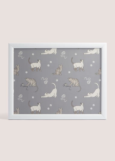 Grey Cat Lap Tray (7.5cm x 34cm x 44cm)