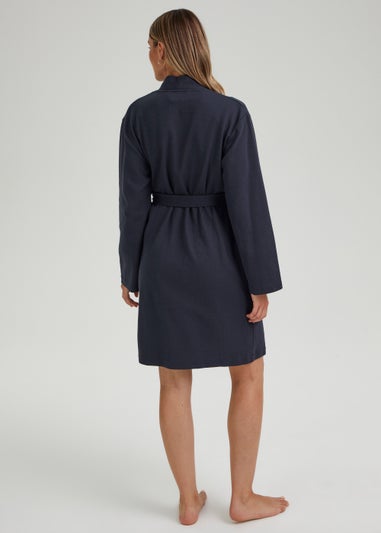 Navy Waffle Dressing Gown