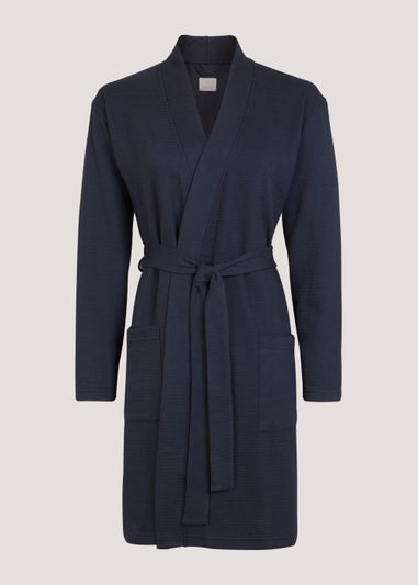 Navy Waffle Dressing Gown