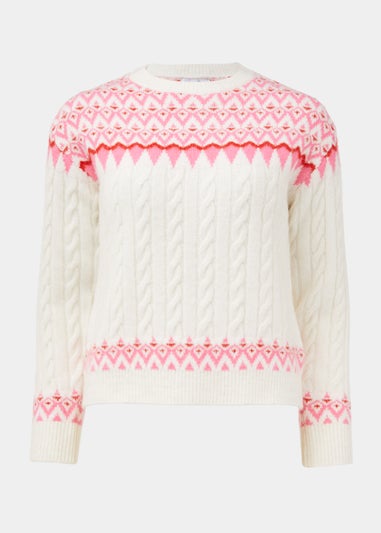 Cream & Pink Fair Isle Jumper