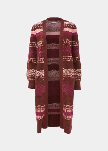 Multicoloured Pattern Longline Cardigan