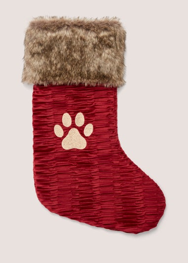 Red Christmas Pet Stocking (51cm x 32cm x 12.5cm)