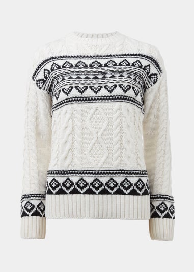 Cream Fairisle Knit Jumper