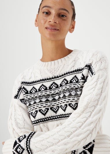 Cream Fairisle Knit Jumper