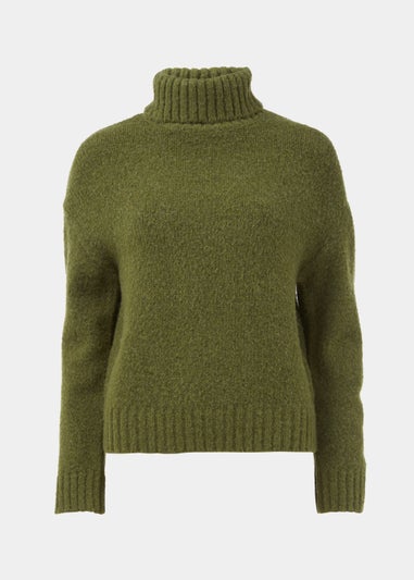 Khaki roll neck jumper sale