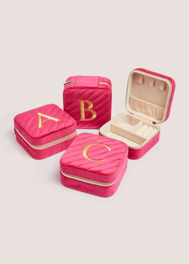 Pink Alphabet Jewellery Box (9.5cm x 9.5cm x 4.5cm)