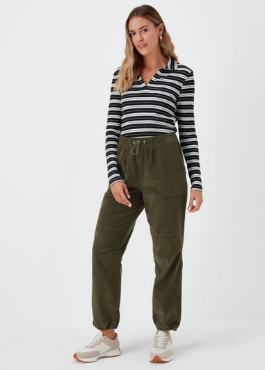 Khaki Cord Parachute Trousers