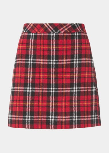 Red Check A-Line Mini Skirt