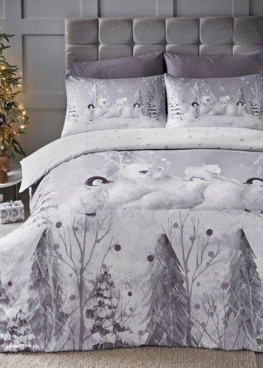 Blue Arctic Animal Duvet Cover