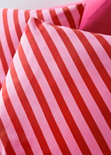 Red Candy Stripe Duvet Cover