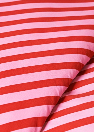 Red Candy Stripe Duvet Cover