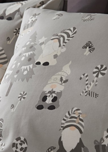 Grey Christmas Gonk Print Duvet Cover