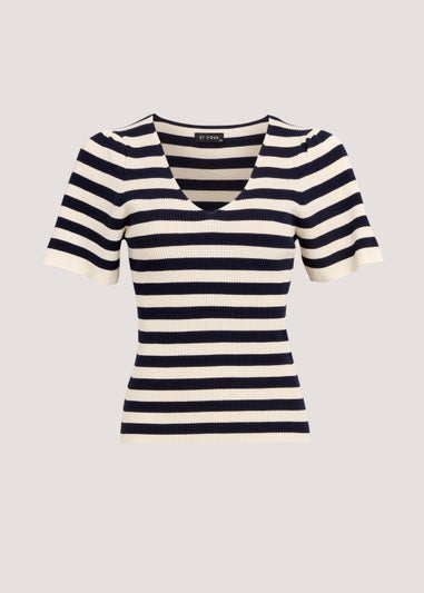 Et Vous Navy Stripe Knitted T-Shirt