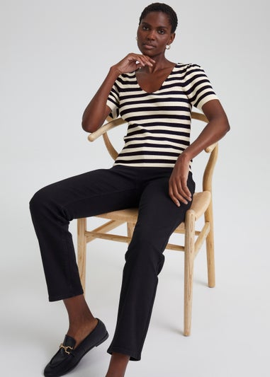 Et Vous Navy Stripe Knitted T-Shirt
