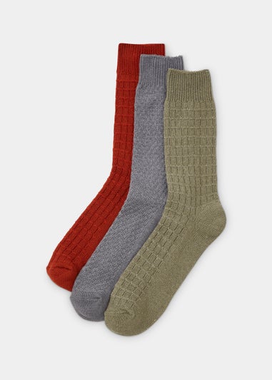 3 Pack Textured Socks