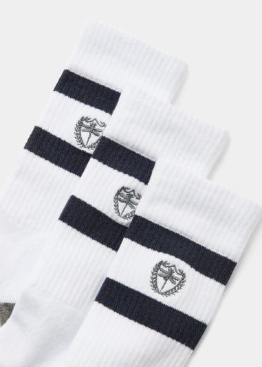 3 Pack White Sports Socks