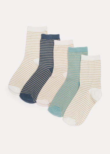 5 Pack Multicoloured Glitter Socks