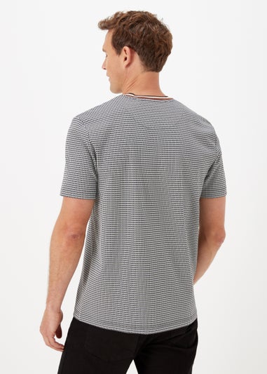 Black & White Jacquard Gingham Print Smart T-Shirt