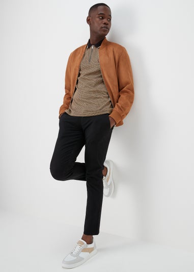 Stone Jacquard Print Smart Polo Shirt