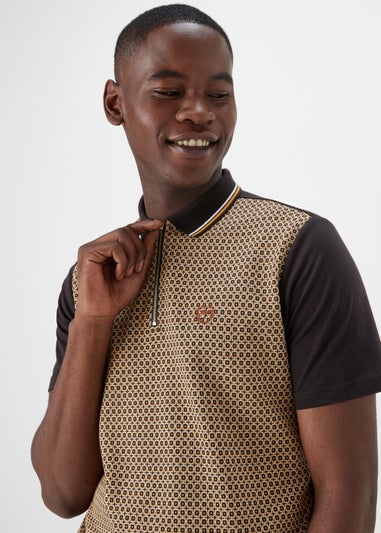 Stone Jacquard Print Smart Polo Shirt