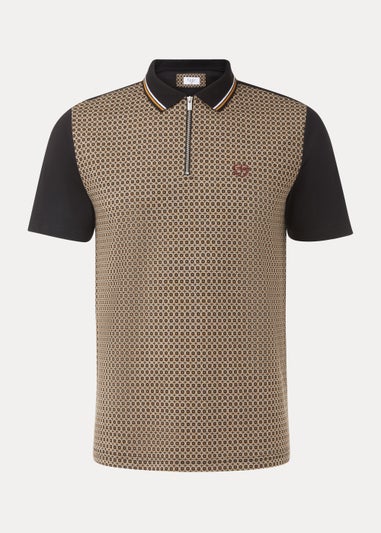 Stone Jacquard Print Smart Polo Shirt