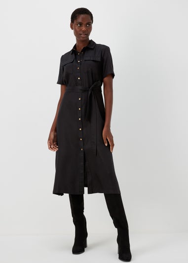 Et Vous Black Midi Utility Dress