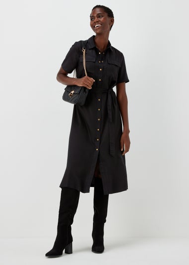 Et Vous Black Midi Utility Dress