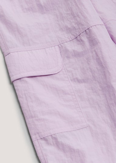 Girls Lilac Parachute Cargo Trousers (4-15yrs)