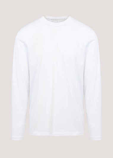 White Essential Crew Neck Long Sleeve T-Shirt