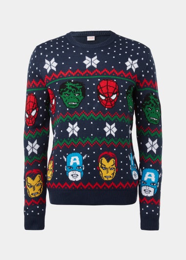 Navy Marvel Christmas Jumper