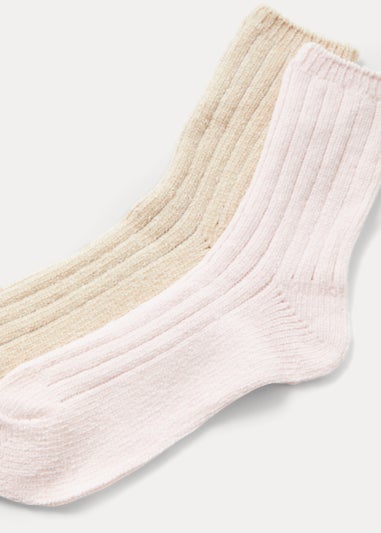2 Pack Pink Weaved Socks