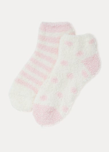 2 Pack Multicoloured Print Socks - Matalan