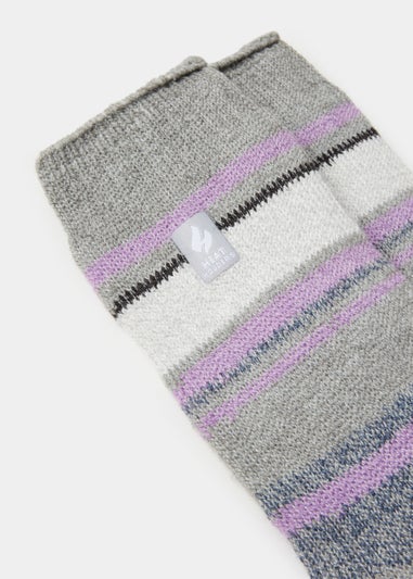 Heat Holders Original Grey Stripe Thermal Socks