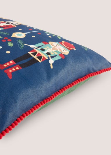 Blue Christmas Nutcracker Cushion (30cm x 50cm)