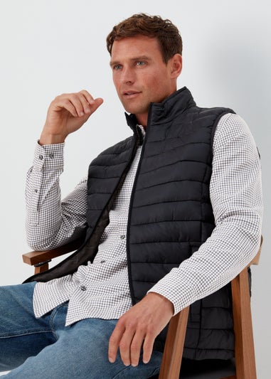 Ecru Houndstooth Check Print Smart Shirt