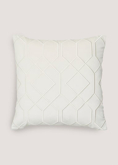 Cream Chunky Embroidery Cushion