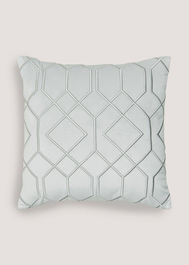 Grey Chunky Embroidery Cushion (43cm x 43cm)