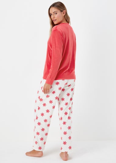 Red Snowflake Fleece Bundle Pyjama Set