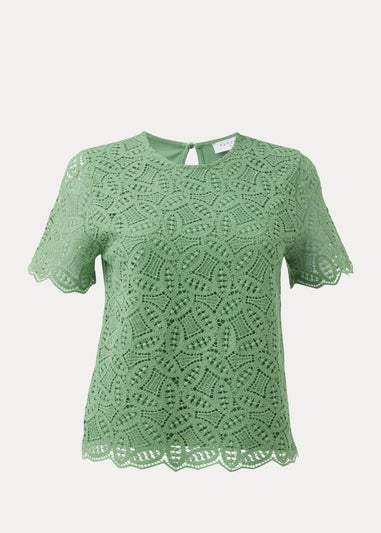 Green Lace Front Top