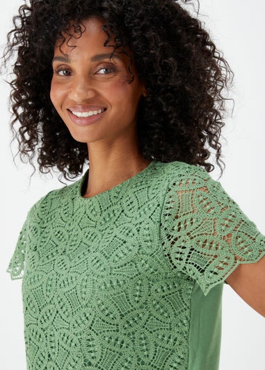 Green Lace Front Top