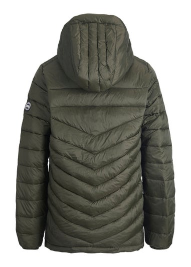 Jack & Jones Junior Green Hooded Puffer Jacket (6-16yrs)