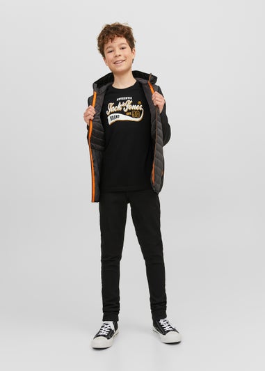 Jack & Jones Junior Black Logo T-Shirt (6-16yrs)