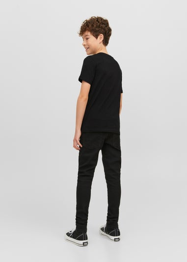 Jack & Jones Junior Black Logo T-Shirt (6-16yrs)