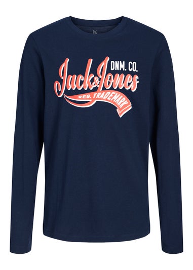 Jack & Jones Navy Long Sleeve T-Shirt