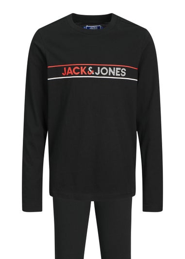 Jack & Jones Junior Black T-Shirt & Bottoms Set (6-16yrs)