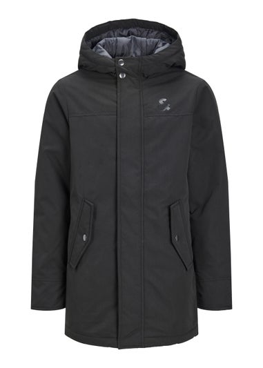 Jack Jones Junior Black Parka Jacket 6 16yrs Matalan