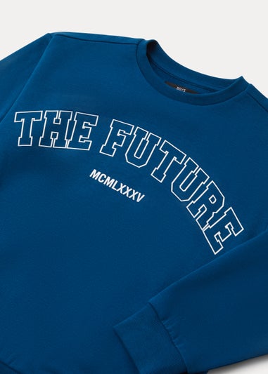 Boys Navy Future Print Sweatshirt (4-13yrs)