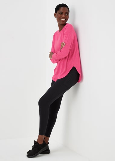 Souluxe Bright Pink Long Sleeve Sports T-Shirt