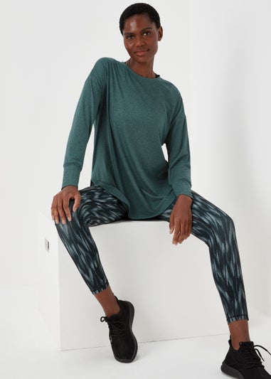Souluxe Dark Green Long Sleeve Sports T-Shirt