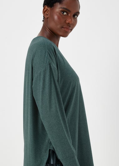 Souluxe Dark Green Long Sleeve Sports T-Shirt
